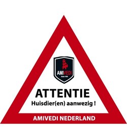 Waarschuwingssticker huisdieren aanwezig in huis