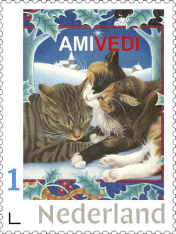 Postzegel 2-katten